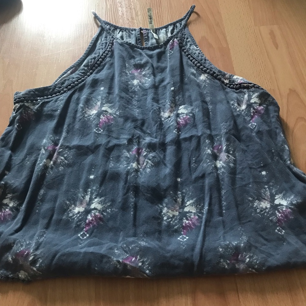 Blue halter tank top